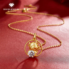 Dây chuyền con giáp tuổi Sửu bạc mạ vàng – Giữ một nguồn năng lượng bền bỉ và an yên | Hải Hà Jewelry