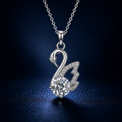 Dây chuyền bạc 925 đính kim cương Moissanite Thiên Nga 1 Carat