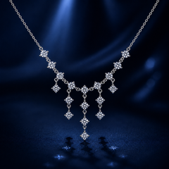 Dây chuyền bạc S925 đính moissanite 0,1x18 Carat cao cấp