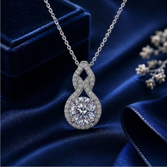 Dây chuyền bạc 925 đính kim cương Moissanite 1 Carat