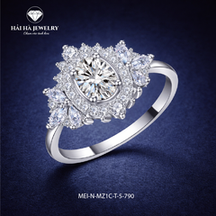 Nhẫn moissanite giọt nước halo – Ánh sáng được nâng niu | Hải Hà Jewelry