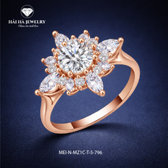 Nhẫn moissanite halo cánh hoa – Rạng rỡ từ điều được nâng niu | Hải Hà Jewelry