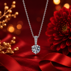 Dây chuyền bạc 925 đính moissanite dáng tròn tinh tế | Hải Hà Jewelry
