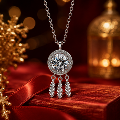 Dây chuyền bạc s925 đính Moissanite 1 Carat