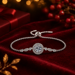 Vòng tay bạc 925 đính kim cương Moissanite 1 Carat
