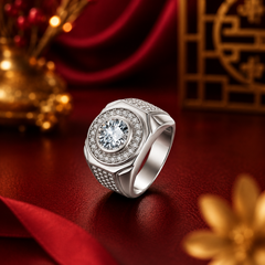 Nhẫn nam Moissanite Bạc s925 cao cấp | Hải Hà Jewelry