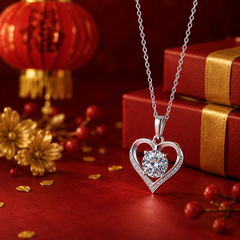 Dây chuyền bạc 925 đính moissanite dáng trái tim | Hải Hà Jewelry