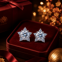 Bông tai bạc 925 đính moissanite 0,5 carat – dáng sao tỏa sáng
