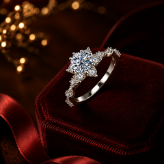 Nhẫn nữ hoa tỏa sáng – Một khoảnh khắc dịu dàng ở lại trên bàn tay | Hải Hà Jewelry