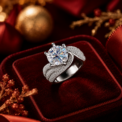 Nhẫn nữ bạc 925 đính kim cương Moissanite 3 Carat và 5 Carat