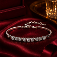 Vòng tay bạc s925 cao cấp đính Moissanite