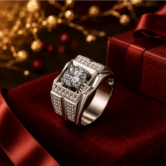 Nhẫn nam bản khối đính đá trung tâm – Vững vàng từ bên trong | Hải Hà Jewelry