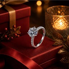 Nhẫn nữ bạc 925 đính moissanite solitaire – điểm sáng tinh tế trên ngón tay