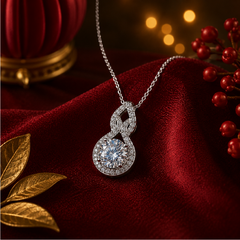 Dây chuyền bạc 925 đính kim cương Moissanite 1 Carat