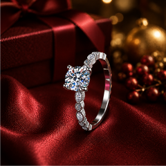 Nhẫn nữ bạc S925 cao cấp đính moissanite 1 carat