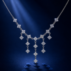 Dây chuyền bạc S925 đính moissanite 0,1x18 Carat cao cấp