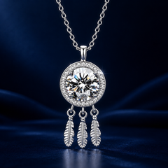 Dây chuyền bạc s925 đính Moissanite 1 Carat