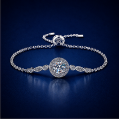 Vòng tay bạc 925 đính kim cương Moissanite 1 Carat