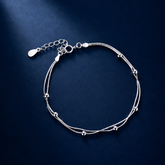 Vòng bạc dây đôi nhịp xoắn – Êm dịu trong từng chuyển động | Hải Hà Jewelry