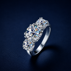 Nhẫn nữ bạc 925 đính kim cương Moissanite 3 Carat