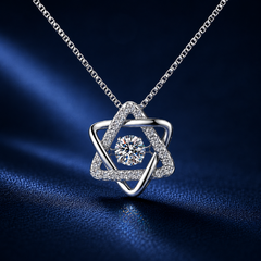 Dây chuyền bạc 925 đính moissanite dáng hình học tinh tế | Hải Hà Jewelry