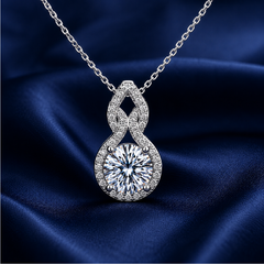 Dây chuyền bạc 925 đính kim cương Moissanite 1 Carat