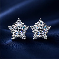 Bông tai bạc 925 đính moissanite 0,5 carat – dáng sao tỏa sáng