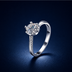 Nhẫn nữ bạc 925 moissanite dáng solitaire – điểm sáng ở lại thật lâu
