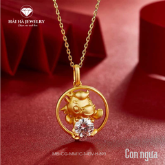 Dây chuyền con giáp tuổi Ngọ bạc mạ vàng – Giữ một dòng chuyển động tự do và vững vàng | Hải Hà Jewelry