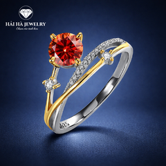 Nhẫn moissanite đôi nhánh giao hòa – Cân bằng trong những điều khác biệt | Hải Hà Jewelry