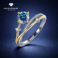 Nhẫn moissanite đôi nhánh giao hòa – Cân bằng trong những điều khác biệt | Hải Hà Jewelry