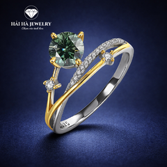 Nhẫn moissanite đôi nhánh giao hòa – Cân bằng trong những điều khác biệt | Hải Hà Jewelry