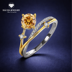 Nhẫn moissanite đôi nhánh giao hòa – Cân bằng trong những điều khác biệt | Hải Hà Jewelry