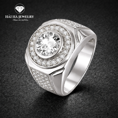 Nhẫn bạc nam tròn đầy và vững tâm | Hải Hà Jewelry