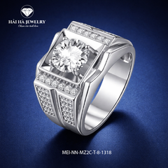Nhẫn nam bản khối đính đá trung tâm – Vững vàng từ bên trong | Hải Hà Jewelry