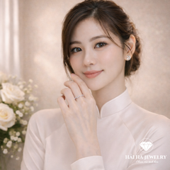 Nhẫn đan xoắn đính đá – Gắn kết mềm mại theo thời gian | Hải Hà Jewelry