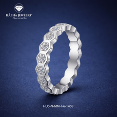 Nhẫn viền đá lục giác – Nhịp gắn kết có trật tự | Hải Hà Jewelry