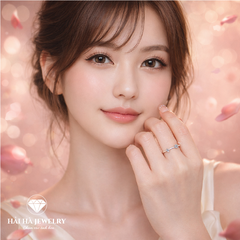 Nhẫn moissanite đôi đối xứng – Cân bằng trong những điều khác biệt | Hải Hà Jewelry