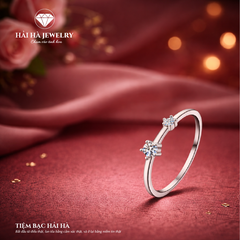 Nhẫn moissanite đôi đối xứng – Cân bằng trong những điều khác biệt | Hải Hà Jewelry