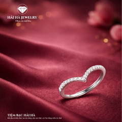 Nhẫn đính đá cong nhẹ – Dòng chảy cảm xúc tinh tế | Hải Hà Jewelry