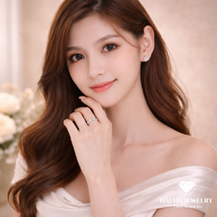 Nhẫn moissanite viền đính đều – Ánh sáng ở lại theo năm tháng | Hải Hà Jewelry