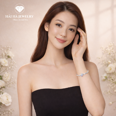 Vòng tay bạc 925 charm Hamsa đá xanh – Biểu tượng của sự bảo vệ tĩnh