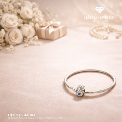 Vòng tay bạc 925 charm Hamsa đá xanh – Biểu tượng của sự bảo vệ tĩnh