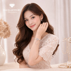 Vòng tay bạc 925 charm trái tim đá hồng – Một cảm xúc được giữ lại