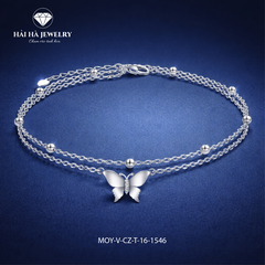 Lắc chân bướm bạc dáng đôi – Chuyển động rất khẽ của những điều dịu dàng | Hải Hà Jewelry