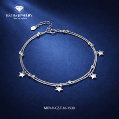 Vòng bạc dây đôi ngôi sao – Lấp lánh theo từng chuyển động | Hải Hà Jewelry