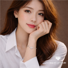 Vòng tay nơ đôi bi tròn – Dịu dàng được giữ cân bằng | Hải Hà Jewelry