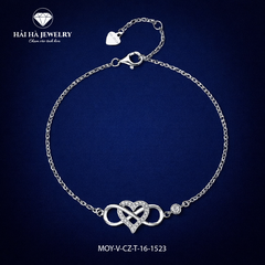 Vòng tay vô cực trái tim đính đá – Gắn kết dịu dàng, bền lâu | Hải Hà Jewelry