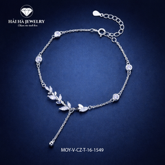 Vòng tay lá rủ đính đá – Mềm mại theo từng chuyển động | Hải Hà Jewelry