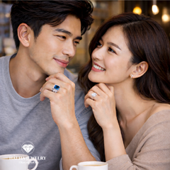 Nhẫn bạc nam đá blue sapphire – chiều sâu của bản lĩnh | Hải Hà Jewelry